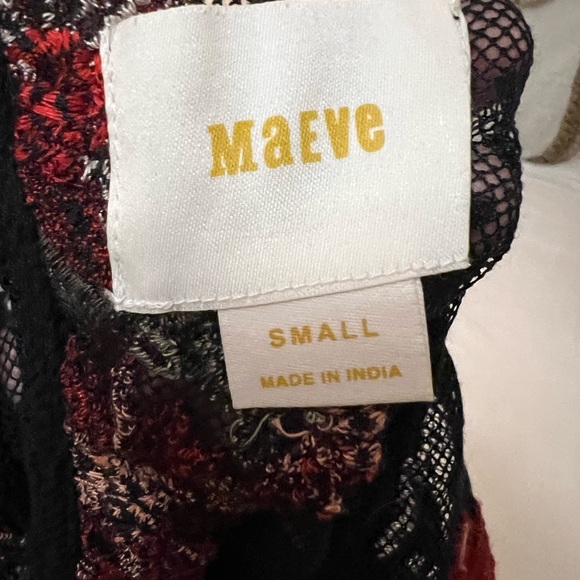 Anthropologie Maeve Black Embroidered top - Picture 2 of 7